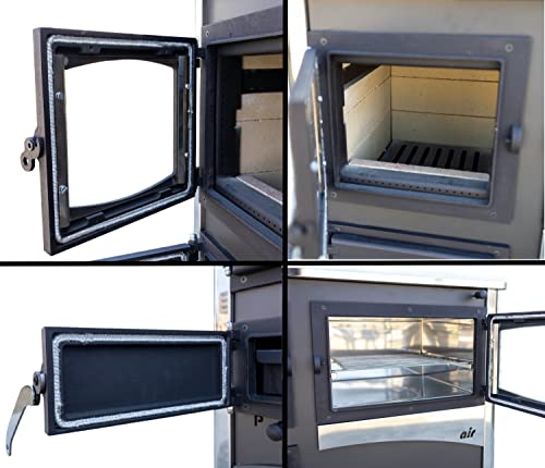 Foto von EEK A Kaminofen mit Backfach und Herdplatte ABC Concept 2 Air Rechts Mehrfachbelegung Holzofen 11,6 kW Kamin Ofen Holz Werkstattofen Schwedenofen Hüttenofen Heizofen Holzofen