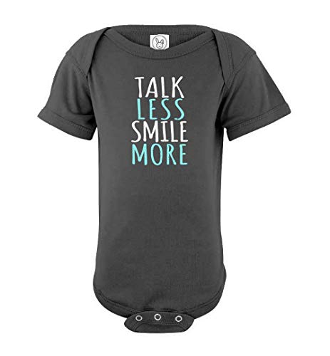 Hamilton Onesie Talk Less Smile More Funny Cute Infant Bodysuit One-Piece 12M Charcoal
