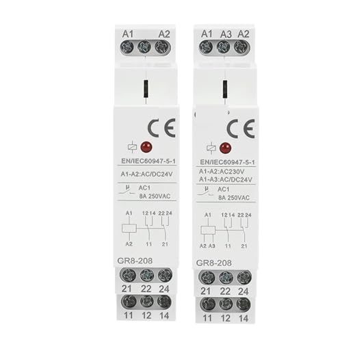 Relé auxiliar para carril DIN interruptor intermedio 2SPDT 8A módulo GR8-208 de 110V 3
