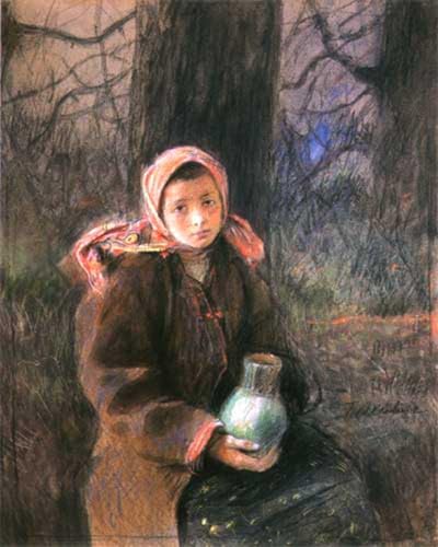 Poster la fille à la cruche Theodor Axentowicz pour sublimer la décoration murale du salon