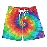 KFBE Tie-dye Rainbow Boys' Swim Trunks Quick Dry Beach Board Shorts for Kids 8 20810644