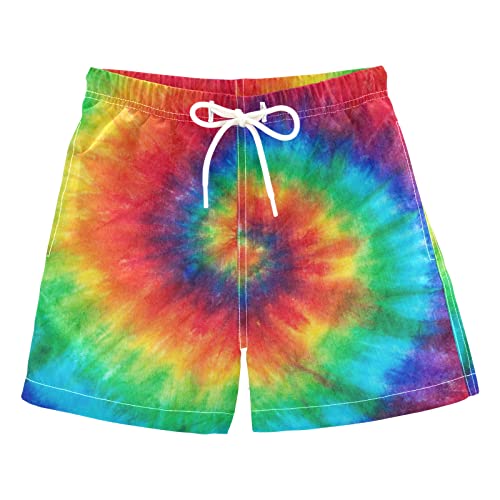 Kfbe Tie-Dye Rainbow Boys' Swim Trunks Quick Dry Beach Board Shorts For Kids 8 20810644 #TOP9
