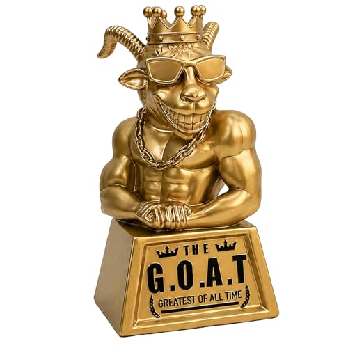 Kitliog Goat Trophy Award - 7 Inch Funny G.O.A.T Resin Award for Fantasy Football Champion Office MVP Boss Coworker Gift Greatest of All Time Desk Trophy & Gag Gifts for Men Friends