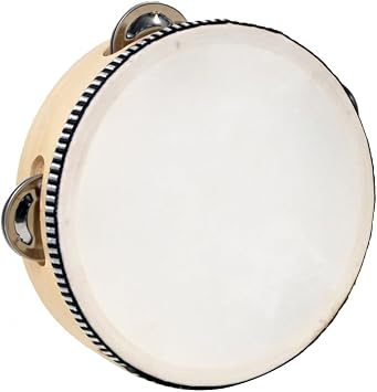 Hand Held Tambourine Drum, 8 inch Hand Held Drum, Bell Birch Metal Jingles, Percussion Gift Musical Educational Drum Instrument, KTV Party 8 Inch
