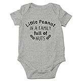 CBTwear Little Peanut - Funny Gifts For New Family's - Cute Infant One-Piece Baby Bodysuit (6 Months, Heather Grey)