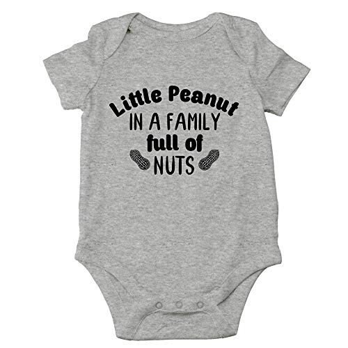 CBTwear Little Peanut - Funny Gifts For New Family s - Cute Infant One-Piece Baby Bodysuit (6 Months, Heather Grey)