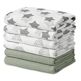 GLLQUEN BABY Receiving Blankets Muslin Swaddle Blanket for Newborn Girl Boy