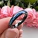 TUTISS 4mm Black Tungsten Rings for Women Men Fashion Engagement Wedding Bands Genuine Blue Galaxy Opal Inlay Classic Domed Polished Polished Shiny Comfort Fit Size 9.5