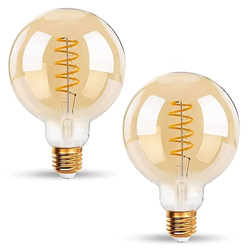 EXTRASTAR Ampoules LED 6W Edison Vintage G80, Blanc Chaud 2200K E27, Equivalent à Ampoule Traditionnelle 48W, Ampoule Rétro à Filament, Rétro Antique Lampe...