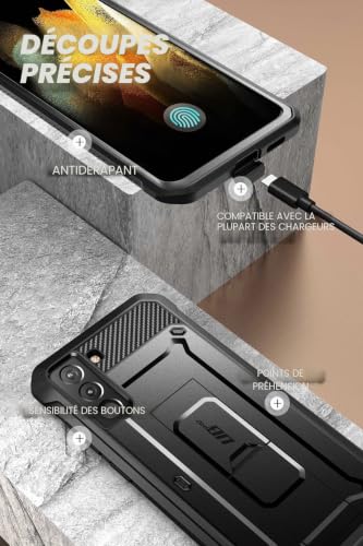Coque Samsung S21 FE 5G antichoc avec protège écran et support intégré