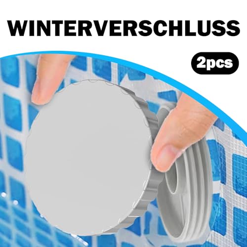 2pcs Winterverschluss Set für Pools，frostsicher & dicht，Winterstopfen für Anschlüsse mit passenden Dichtungen（90mm）