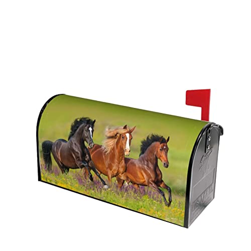 LOJAOGON Horses Run Gallop Mailbox Cover Magnetic Standard Size Waterproof Letter Post Box Cover Wrap Oversize Decoration Welcome Home Garden Outdoor 21