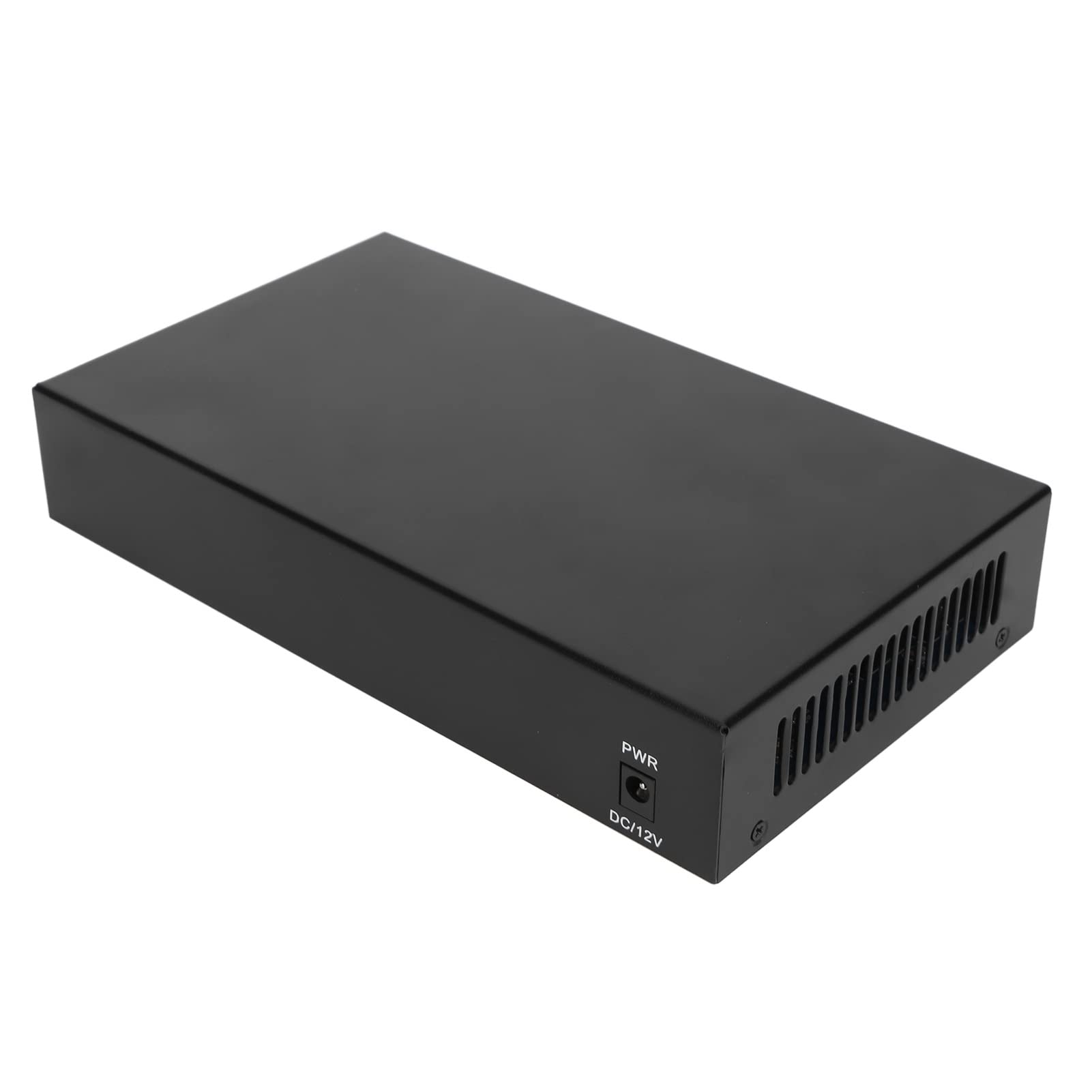 Shanrya Convertisseur de Média Fibre Ethernet, 100-240V Tx1310nm Rx1550nm 2 Ports Optiques Métal 16 Ports électriques Commutateur de Média Ethernet Fibre pour Réseau (Prise UE)