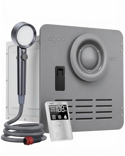 Image of Eyoo RV Tankless Water Heater, 78,000 BTU with 15 inchx15 inch Grey Door