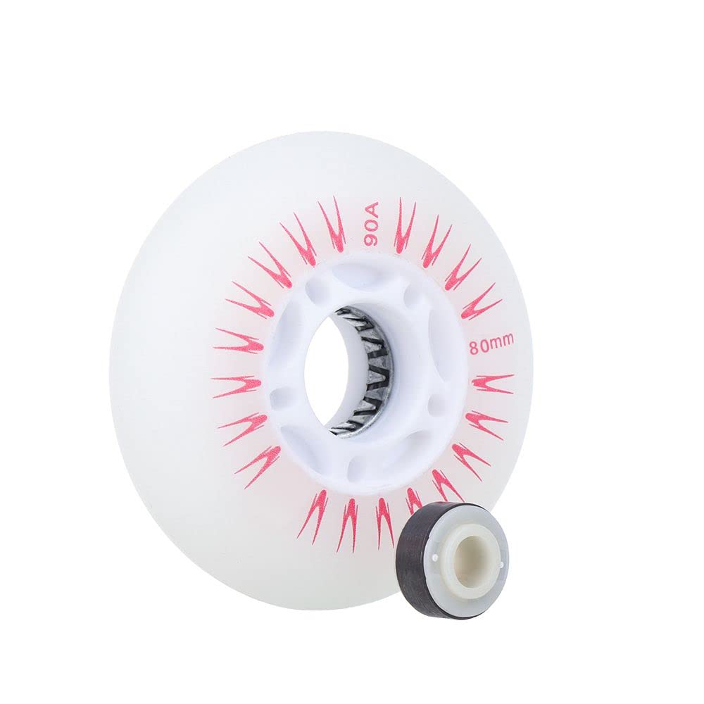 4 sztuki kółek do wrotek z diodami LED, trwałe, świecące, jasne kółka do przesuwania, 80 mm, czerwone