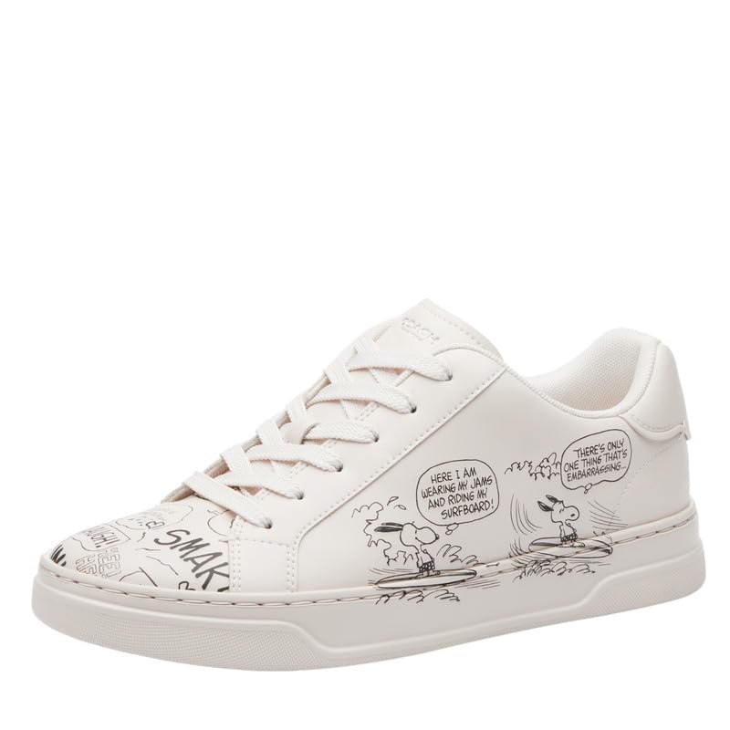 Coach Men's Peanuts Comic High Line Sneaker, Chalk/Multi, 10