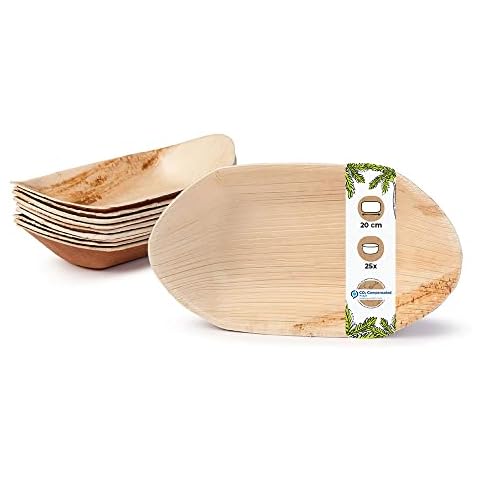 BIOZOYG Palmware - 25 Cuencos Fiesta Hoja de Palma 20cm Cover