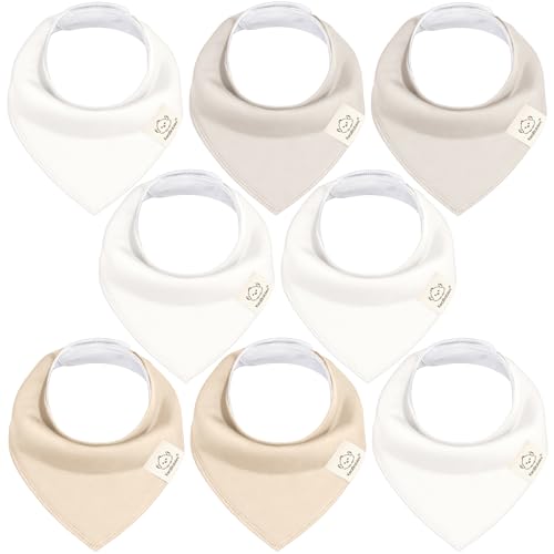 Image of KeaBabies 8pk Organic Baby Bandana Bibs for Drooling and Teething (Purest)