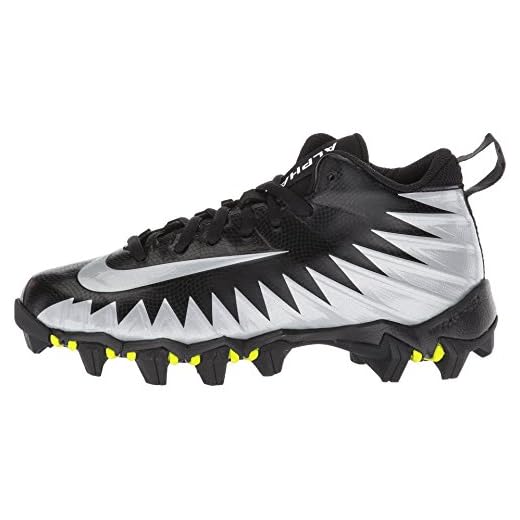 Nike Mens Alpha Menace 2 Shark Wide Football Cleat Black/White/Anthracite Size 11 M US