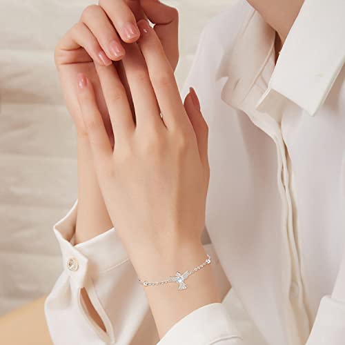 Palpitate Guardian Angel Bracelets Angel Bracelets For Women Girls 925 Sterling Silver Angel Wing Gifts Sympathy Jewelry Baptism Communion #TOP6