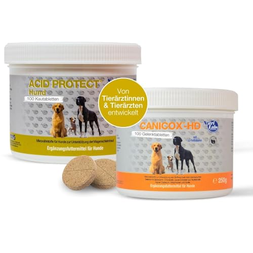 NutriLabs Acid Protect Hund Magenkräuter Kautabletten zur Unterstützung bei empfindlichem Magen, mit Montmorillonit & Estifor Kautabletten, 10 Kautabletten
