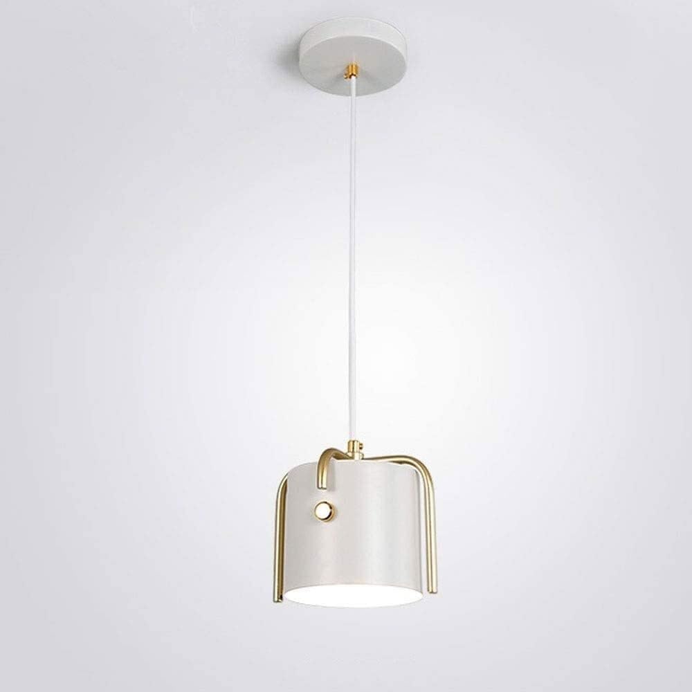 Lustre E27 créatif blanc avec abat-jour en métal de qualité supérieure