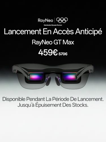 RayNeo GT Max Lunettes AR/XR, 267" 120Hz MicroOLED, 59° FOV, 3DoF Native - 3