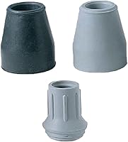 Vista 2 de Sammons Preston 21422 Puntas de caña para muletas, 1 pulgada de diámetro, gris, paquete de 4