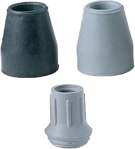 Miniatura 2 de Sammons Preston 21422 Puntas de caña para muletas, 1 pulgada de diámetro, gris, paquete de 4