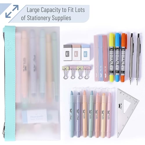 Image of Mr. Pen- Clear Pencil Pouch, 8.50 inchx4.25 inch, 6 Pack, Durable TPU Material | Medium Water-Resistant Pencil Bags with Smooth Zipper, Multipurpose Clear Pouch for Stationery, School, Office