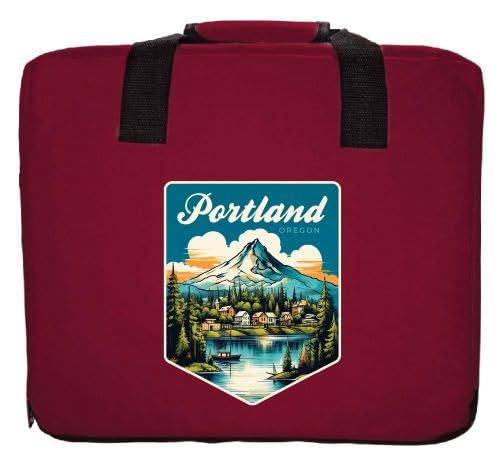 R and R Portland Oregon Souvenir Seat Cushion Maroon