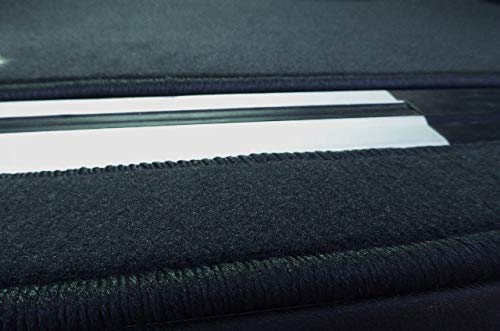 Tappeto Zerbino Velour nero grigio beige compatibile per VW T5 T6 T6.1 Multivan e California (nero, T6 Multivan corto, 2 ante scorrevoli)
