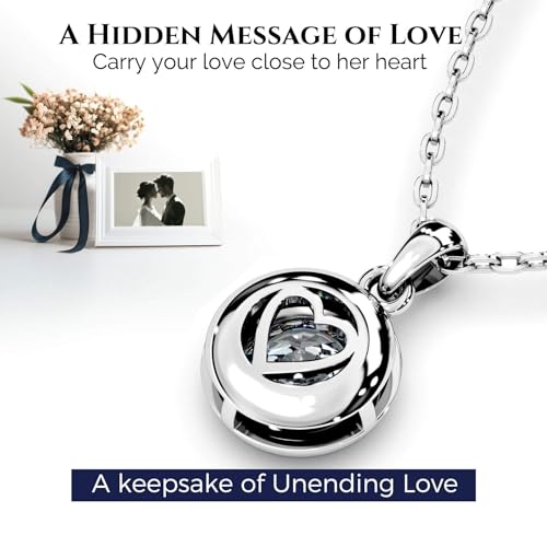 Moissanite Necklace for Women Solitaire Bezel Pendant Sterling Silver Lab Created Gem Jewelry for Her Gift for Mothers Day Wedding Anniversary Birthday to My Wife Daughter Mom Grandma Girlfriend4