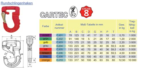 Foto von Rundschlingenhaken Hebeband Haken GK8 Tragf.:1000 kg violett
