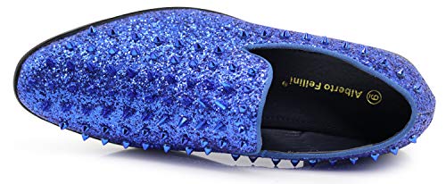 Image of SPK16 Men's Vintage Spike Dress Loafers Slip On Fashion Shoes Classic Tuxedo Dress Shoes