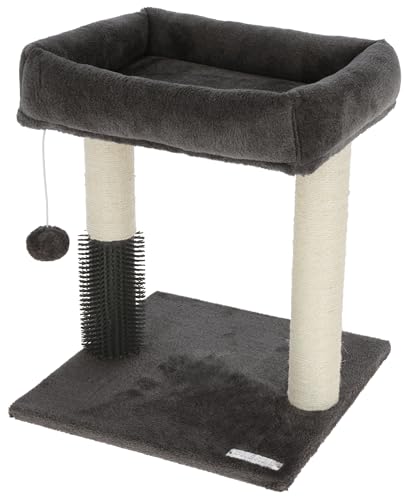 Kerbl Pet Kratzbaum ROSI, grau, 48 cm, Katzenkratzbaum, Kratzbrett, Holz, Katzen, Kitten