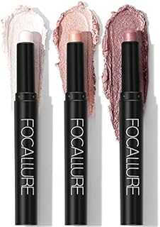 FOCALLURE (3 Pcs) 2 in 1 Eyeshadow and Eyeliner Pen, Waterproof Eye Shadow Pencil, Hypoallergenic Eyeshadow, Highlighter Eye Liner, Multi-Dimensional eyes Look, FA38-11116-123