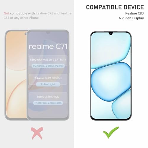 Image of SupCares Tempered Glass for Realme C83 (6.7 Inch) With Installation Kit | 9H Edge to Edge Screen Protector | Black