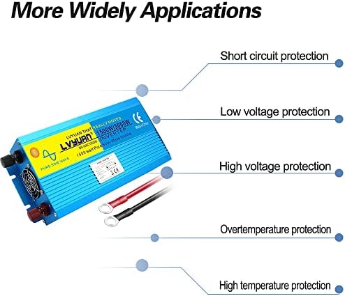 LVYUAN 2022 new Pure Sine Wave Power Inverter 1500W /3000W DC 12V to AC 230V/240V converter LCD & LED display
