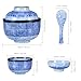 Kichvoe Japanese Ceramic Soup Bowl Set with Lid & Spoon, 4