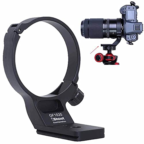 iShoot Collare per obiettivo ad anello per treppiede compatibile con Fujifilm GF 250mm f/4 R LM OIS WR e Fuji GF 100-200 mm f/5.6 R LM OIS WR, il fondo del supporto dell'obiettivo è Arca-Swiss Fit