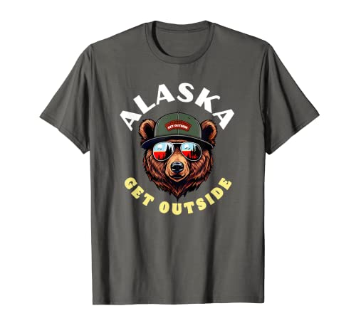 Alaska Hipster Bear Illustration Get Outside! Nature Camiseta