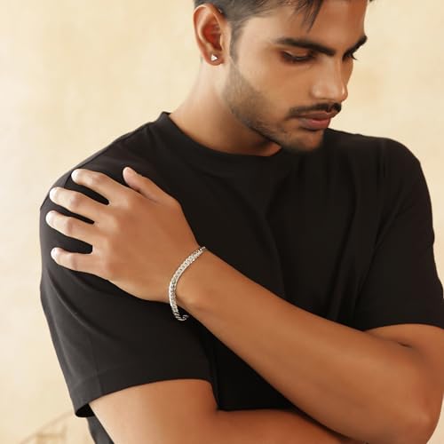 Image of MILLER 5mm Cuban Link Chain Hand Bracelet for Man - Gift Stylish Mens Bracelet Anti-Tarnish Waterproof Jewelry Accessories Bracelets | Gifts for Mens & Boys