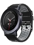 RosMank 22mm Silicone Cinturino per CMF by Nothing Watch 3 Pro, Cinturino di Ricambio Due Colori per CMF by Nothing Watch Pro 2, Grigio Nero
