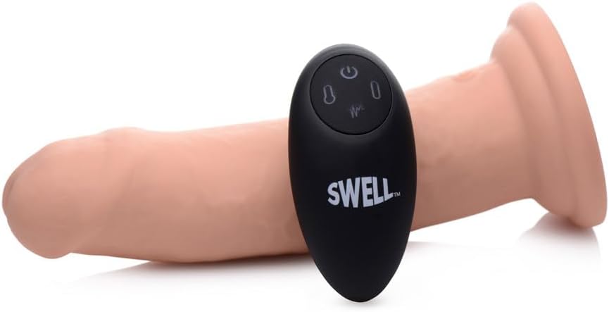 7X Inflatable and Vibrating Remote Control Silicone Dildo - 7 Inch