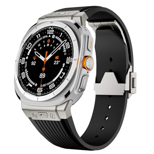 Bracelet Galaxy Watch 7 Ultra 47mm CZKE en métal et silicone incurvé sans espace