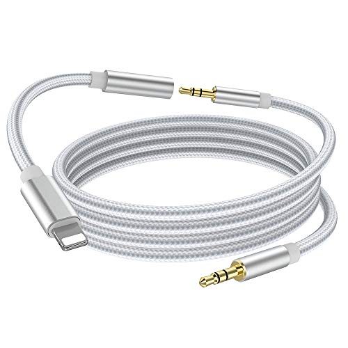 Aux Cord for iPhone,3.5mm Aux Cable Compatible with iPhone 12/12Pro/11/X/Xs/8/7 Car/Stereo/Speaker/Headphone, Support Newest iOS 11.4/12/13.1/14.1 Version for Above（White）
