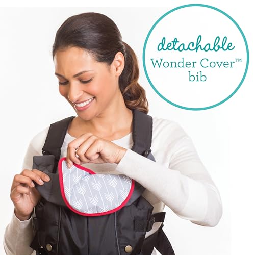 Infantino-Swift Classic Carrier con tasca-2 modi di trasporto-Cinghia regolabile–Marsupio neonato con bavaglino e tasca-Facile da pulire - Nero -Essenziale per neonati tra 3,6 e 11,3 kg - 3
