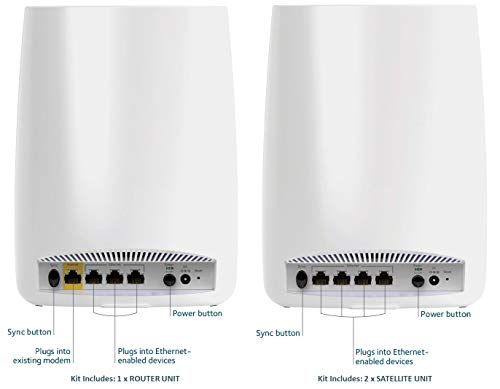Orbi Whole Home Mesh WiFi System protegge dalle minacce informatiche (RBK53S) | Router con 2 estensori satellitari | Copertura fino a 25 più dispositivi | MESH AC3000 (fino a 3 Gbps) - Powerline - Immagine 2