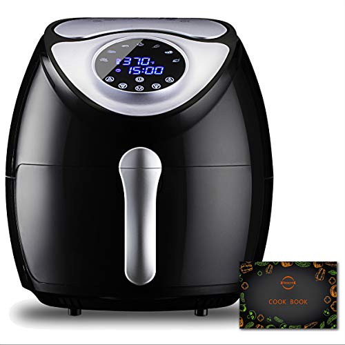 KiLi Beam 5.8QT Power Air Fryer XL with Airfryer Cookbooks, Black